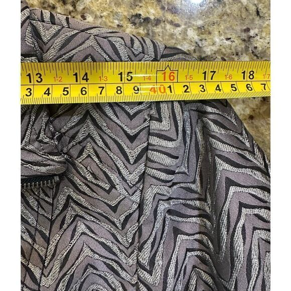VINTAGE Metallic Zebra Animal Print Full Zip Mob Wife Blazer Jacket Size 10 - Picture 12 of 16
